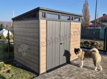 Aranżacja: Schowek narzędziowy Keter Signature Pent 9x7 Ashwood (6 m2)