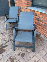 Aranżacja: Składane krzesła ogrodowe - aluminium - Daven - Antracite - 2szt