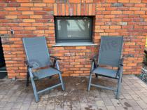 Aranżacja: Składane krzesła ogrodowe - aluminium - Daven - Antracite - 2szt