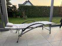 Aranżacja: Składany leżak ogrodowy z regulowanym oparciem Joko - Silver