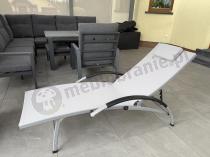 Aranżacja: Składany leżak ogrodowy z regulowanym oparciem Joko - Silver