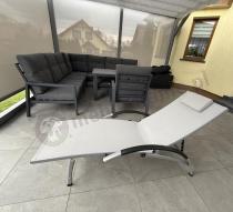 Aranżacja: Składany leżak ogrodowy z regulowanym oparciem Joko - Silver