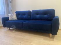 Aranżacja: Sofa Kalle Granatowa, Welurowa z Funkcją Spania 234x97 cm Riviera 81