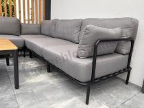 Aranżacja: Sofa modułowa premium na taras ze stali nierdzewnej - szare poduszki olefin, premium - Salve 6 modułów ze stolikiem