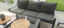 Aranżacja: Sofa ogrodowa metalowa dla 3 osób 175cm Sodor - Dark Grey