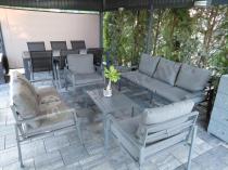 Aranżacja: Sofa ogrodowa metalowa dla 3 osób 175cm Sodor - Dark Grey