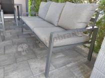 Aranżacja: Sofa ogrodowa metalowa dla 3 osób 175cm Sodor - Dark Grey