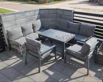 Aranżacja: Sofa ogrodowa metalowa dla 3 osób 175cm Sodor - Dark Grey
