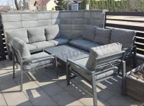 Aranżacja: Sofa ogrodowa metalowa dla 3 osób 175cm Sodor - Dark Grey