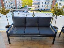 Aranżacja: Sofa ogrodowa metalowa dla 3 osób 175cm Sodor - Dark Grey