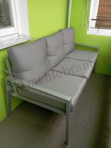 Aranżacja: Sofa trzyosobowa metalowa na taras 175cm Sodor - Silver