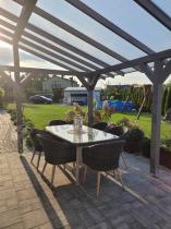 Aranżacja: Stół i krzesła na taras technorattan Cioso Dining 6+1 - Antracyt