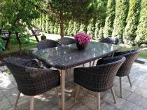 Aranżacja: Stół i krzesła na taras technorattan Cioso Dining 6+1 - Antracyt