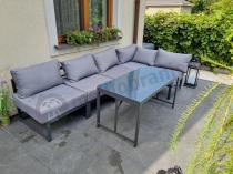 Aranżacja: Stół obiadowy ze szklanym blatem 120x60cm Trapeno Grey