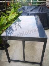Aranżacja: Stół obiadowy ze szklanym blatem 120x60cm Trapeno Grey