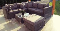 Aranżacja: Stolik z technorattanu LIGURITO 70x70 Dark Grey