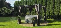 Aranżacja: Szara pergola ogrodowa z zasłonami 3x3 Niro - Grey