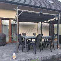 Aranżacja: Szara pergola tarasowa metalowa ze składanym dachem Niro 3x3 - Grey