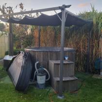 Aranżacja: Szara pergola tarasowa metalowa ze składanym dachem Niro 3x3 - Grey