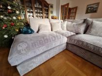 Aranżacja: Szara rogówka do salonu sztruks Cobra 314x224 cm Lincoln 86 lewostronny
