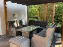 Aranżacja: Szara sofa technorattanowa do ogrodu - 180cm - Laritto
