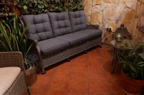 Aranżacja: Szara sofa technorattanowa do ogrodu - 180cm - Laritto