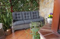 Aranżacja: Szara sofa technorattanowa do ogrodu - 180cm - Laritto
