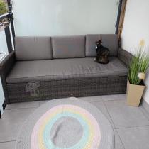 Aranżacja: Szara sofa trzyosobowa na taras 185cm Cofete – Dark Grey