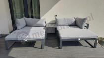 Aranżacja: Szare meble modułowe na taras Vilbo - aluminiowy stelaż