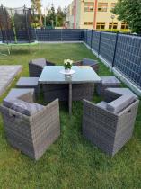 Aranżacja: Szare meble technorattanowe składane w kostkę Cubioso Dark Grey & Blue Grey