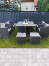 Aranżacja: Szare meble technorattanowe składane w kostkę Cubioso Dark Grey & Blue Grey