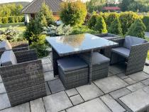 Aranżacja: Szare meble technorattanowe składane w kostkę Cubioso Dark Grey & Blue Grey