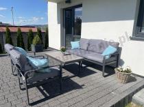 Aranżacja: Szare nowoczesne meble na taras - zestaw z sofą i fotelami - Panaon Dining GG