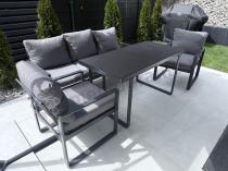 Aranżacja: Szare nowoczesne meble na taras ze szklanym stołem - Panaon Dining Elite Grey