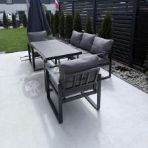 Aranżacja: Szare nowoczesne meble na taras ze szklanym stołem - Panaon Dining Elite Grey
