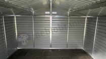 Aranżacja: Szary domek narzędziowy z metalu Agger 340x319cm (10,2m2) – Szary