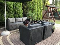 Aranżacja: Szary komplet mebli na taras z technorattanu Stefano Set Max Antracite