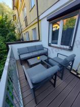 Aranżacja: Szary komplet ogrodowy z sofą 199cm i 2 fotelami Vilde Grey