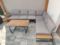 Aranżacja: Szary modułowy narożnik na taras 280x220cm Panaon Grey Teak