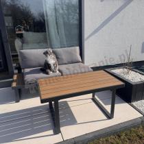 Aranżacja: Szary modułowy narożnik na taras 280x220cm Panaon Grey Teak