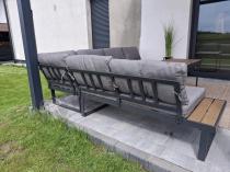 Aranżacja: Szary modułowy narożnik na taras 280x220cm Panaon Grey Teak