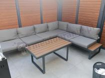 Aranżacja: Szary modułowy narożnik na taras 280x220cm Panaon Grey Teak