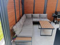 Aranżacja: Szary modułowy narożnik na taras 280x220cm Panaon Grey Teak