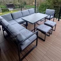 Aranżacja: Szary modułowy narożnik na taras Kari - aluminiowy stelaż