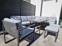 Aranżacja: Szary modułowy narożnik na taras Kari - aluminiowy stelaż