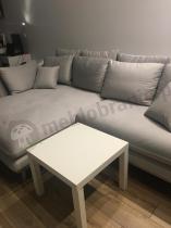 Aranżacja: Szary narożnik Monte w stylu skandynawskim 283x181 cm lewostronny