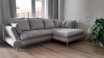 Aranżacja: Szary narożnik Monte w stylu skandynawskim 283x181 cm prawostronny