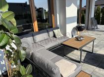 Aranżacja: Szary narożnik tarasowy 220x220cm z fotelem - Panaon Corner - Grey Teak