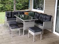 Aranżacja: Szary narożnik technorattan Torino Corner XL Grey