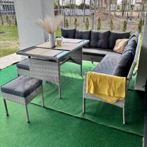 Aranżacja: Szary narożnik technorattan Torino Corner XL Grey